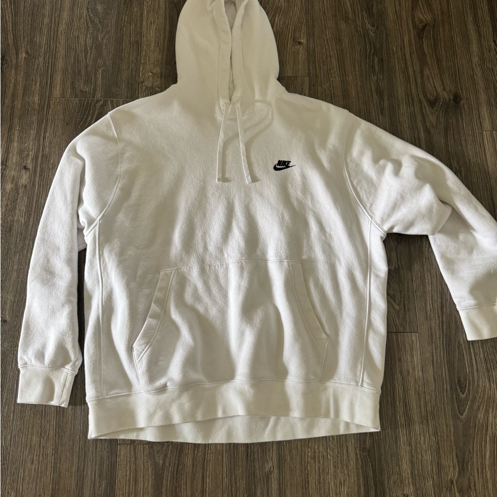 Nike White Hoodie with Black Logo - Picture 4 of 4